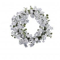 COURONNE DE FLEURS ARTIFICIELLES 12CM BLANC