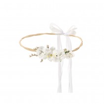 COURONNE DE FLEURS ARTIFICIELLES BOHO 18CM BLANC