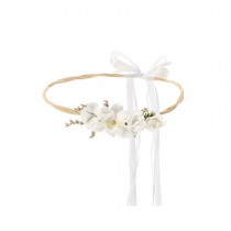 COURONNE DE FLEURS ARTIFICIELLES BOHO 18CM BLANC