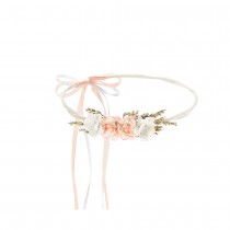 COURONNE DE FLEURS ARTIFICIELLES BOHO 18CM PÊCHE