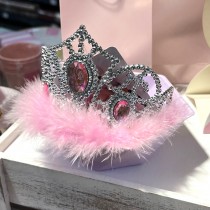 COURONNE DE PRINCESSE PLUMES ROSE FILLE