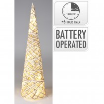 C?\ NE MÉTAL DÉCO 15 LED CHAUD PILE TIMER 60CM GRIS