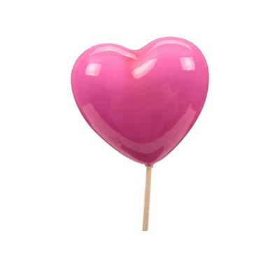C?\'UR SUR TIGE 7CM ROSE LAQUÉ
