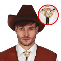 CRAVATE BOLO COWBOY TEXAN BOUCLE CRÂNE ADULTE