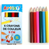 CRAYON DE COULEUR  9 CM 6 COULEURS