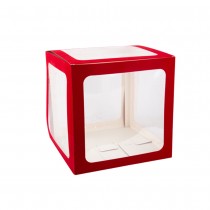 CUBE CARTON RIGIDE PERSONNALISABLE 30CM ROUGE