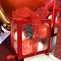 CUBE CARTON RIGIDE PERSONNALISABLE 30CM ROUGE