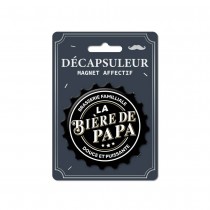 DÉCAPSULEUR MAGNÉTIQUE LA BIÈRE DE PAPA 8CM NOIR