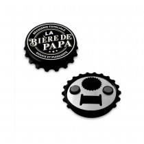 DÉCAPSULEUR MAGNÉTIQUE LA BIÈRE DE PAPA 8CM NOIR