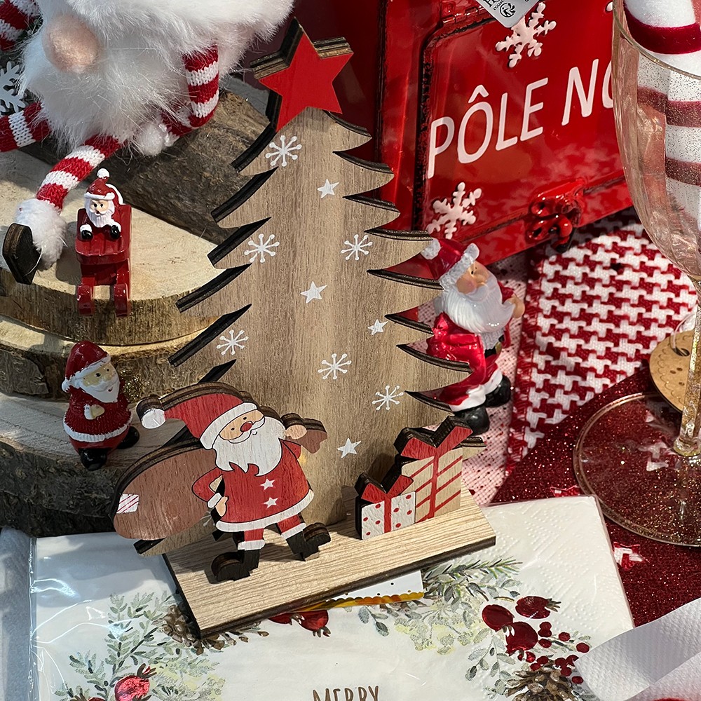 Drôle de décoration de sapin de Noël Père Noël en voiture Cadeau de Noël