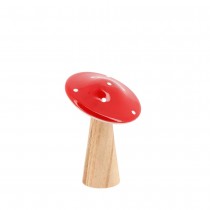 DÉCO CHAMPIGNON LAQUÉ BOIS 7.5X10CM ROUGE