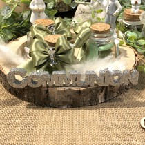 DÉCO DE TABLE COMMUNION ARGENT 15,5 CM