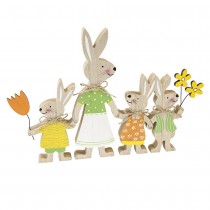 DÉCO FAMILLE LAPIN BOIS 21.5CM