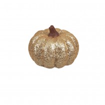 DÉCO FRUIT CITROUILLE Ø9CM 7CM OR PAILLETÉ