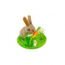 DÉCO LAPIN CAROTTE 9X7.5CM