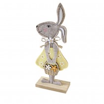 DÉCO LAPINE BOIS FEUTRINE 22.5CM BEIGE