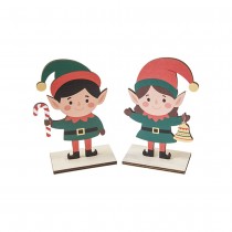 DÉCO LUTIN TRADITION BOIS SOCLE 12X7X4CM VERT