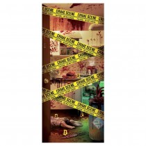 DÉCO PORTE ENTRÉE SCÈNE CRIME TISSU 80X120CM