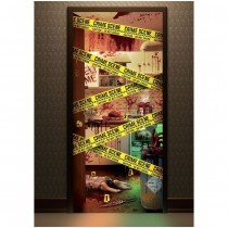 DÉCO PORTE ENTRÉE SCÈNE CRIME TISSU 80X120CM