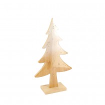 D&Eacute;CO SAPIN BOIS PAILLET&Eacute; 12.5X23X5CM BLANC
