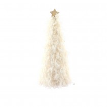 DÉCO SAPIN FOURRURE ÉTOILE 6X17.5CM BLANC