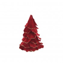 DÉCO SAPIN PAILLETTÉ VELOURS 12X16CM ROUGE