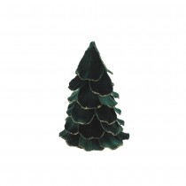 DÉCO SAPIN PAILLETTÉ VELOURS 12X16CM VERT ANGLAIS