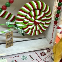 DÉCO SUCETTE POLYESTER SUCRE D\'ORGE 11X2X25CM