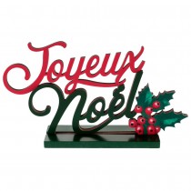 DÉCO TABLE BOIS JOYEUX NOËL HOUX 27X4X12CM