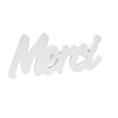 DÉCO TABLE BOIS MERCI 7X15X1CM