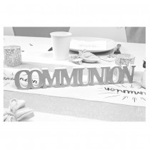 DÉCO TABLE COMMUNION 30X5X1.2CM DÉGRADÉ ARGENT