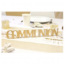 DÉCO TABLE COMMUNION 30X5X1.2CM DÉGRADÉ OR