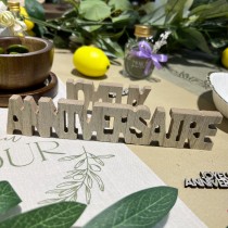 DÉCO TABLE JOYEUX ANNIVERSAIRE BOIS 20X4CM NATURE