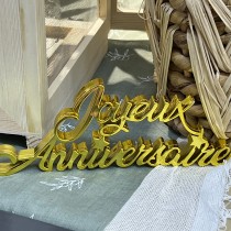 DÉCOR DE TABLE À POSER JOYEUX ANNIVERSAIRE - OR