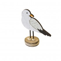 DÉCOR DE TABLE MOUETTE BOIS 12CM BLANC