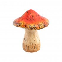 DÉCORATION CHAMPIGNON TERRE CUITE 12X13.5CM ROUGE