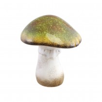 DÉCORATION CHAMPIGNON TERRE CUITE 13X12X15CM VERT