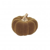 DÉCORATION CITROUILLE VELOURS 6X5CM PISTACHE DORÉ