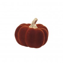 DÉCORATION CITROUILLE VELOURS 9X7CM AMBRE DORÉ