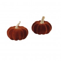 DÉCORATION CITROUILLES VELOURS 6X5CM AMBRE DORÉ