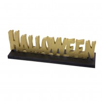 DÉCORATION DE TABLE BOIS HALLOWEEN 10.5X3.2CM OR