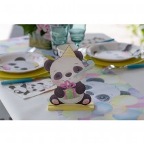 DÉCORATION PANDA ANNIVERSAIRE BOIS 14X4X20CM