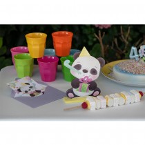 DÉCORATION PANDA ANNIVERSAIRE BOIS 14X4X20CM