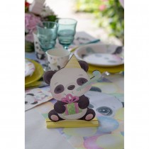 DÉCORATION PANDA ANNIVERSAIRE BOIS 14X4X20CM