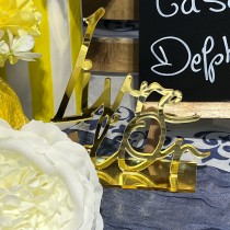 DÉCORATION TABLE PLEXIGLAS LIVRE D\'OR 13X12CM OR