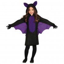 DÉGUISEMENT CHAUVE-SOURIS ROBE AILES VIOLET FILLE