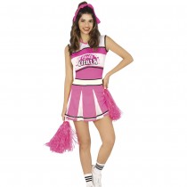 DÉGUISEMENT CHEERLEADER ROBE PARTY ROSE FEMME