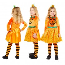 DÉGUISEMENT CITROUILLE VISAGE JOYEUX FILLE