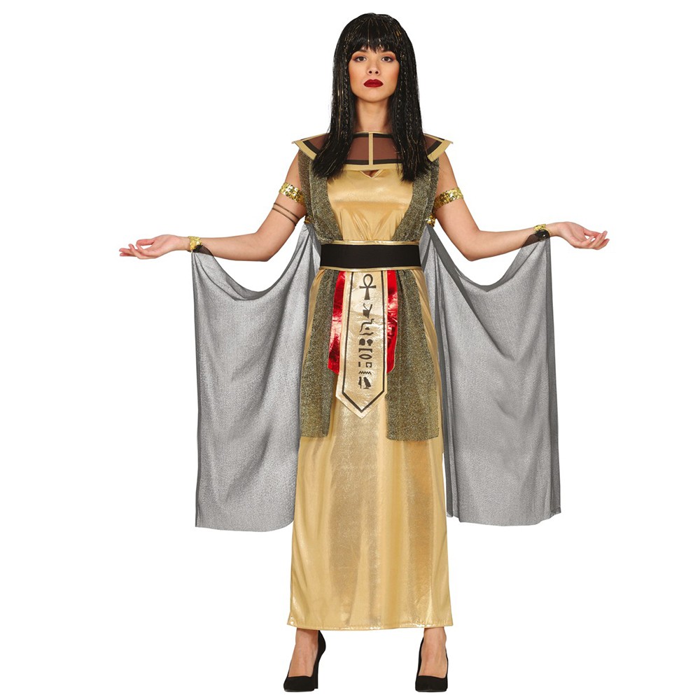 DÉGUISEMENT CLÉOPÂTRE PHARAON ÉGYPTE ROBE OR FEMME