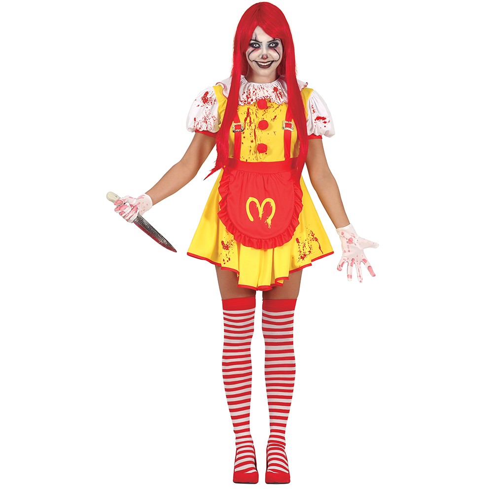 Déguisement Femme Clown Jaune Halloween